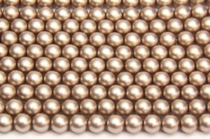 6mm Mocha Frosted Preciosa Glass Pearl Beads