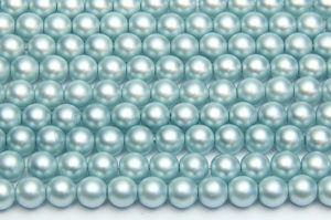 6mm Pastel Sky Blue Frosted Preciosa Glass Pearl Beads