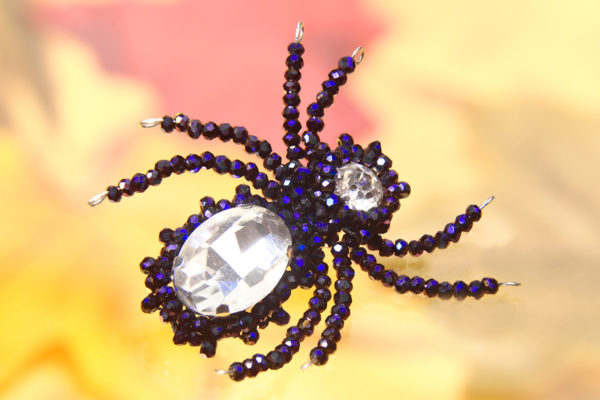 Midnight Purple Beaded Spider