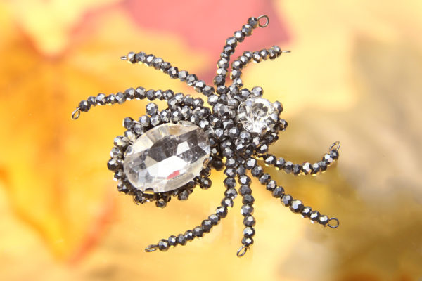 Silver Sparkly Beaded Spider