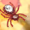 Ravishing Ruby Beaded Spider