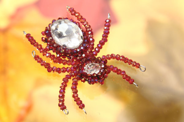 Ravishing Ruby Beaded Spider