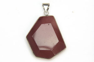 Red Mookaite Facetted Pebble Pendant