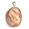 Red Agate Silver Framed Pebble Pendant