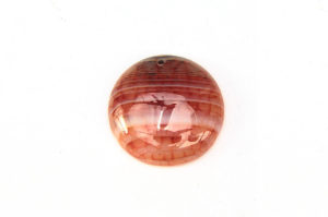 Red Banded Agate Coin Pendant