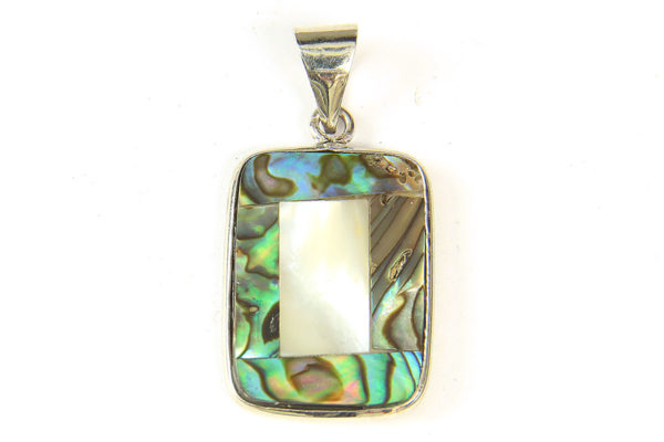 Abelone and Mother of Pearl Rectangle Pendant