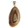 Black Banded Agate Rough Cut Pendant