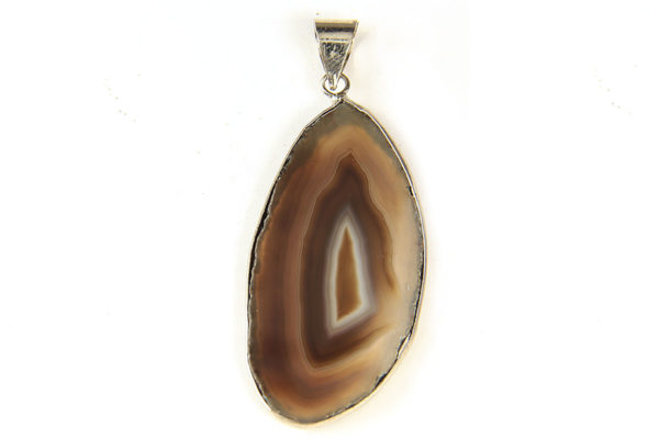 Black Banded Agate Rough Cut Pendant