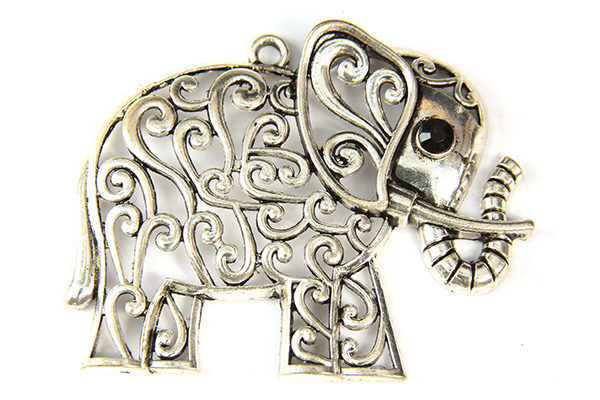 Silver Filagree Elephant Pendant