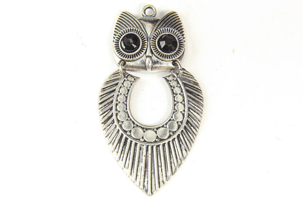 Silver Feather Owl Pendant