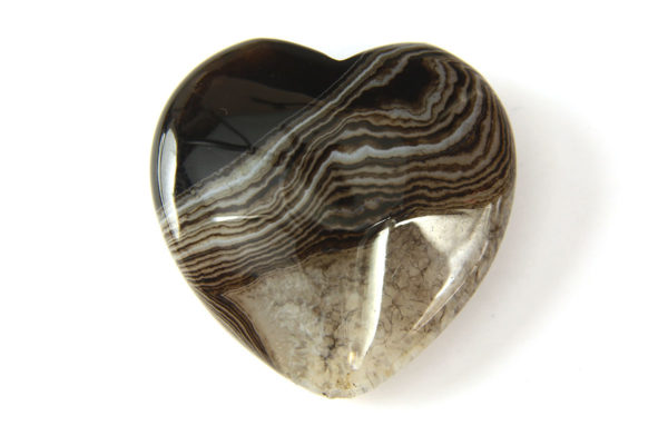 Black Banded Agate Heart Pendant