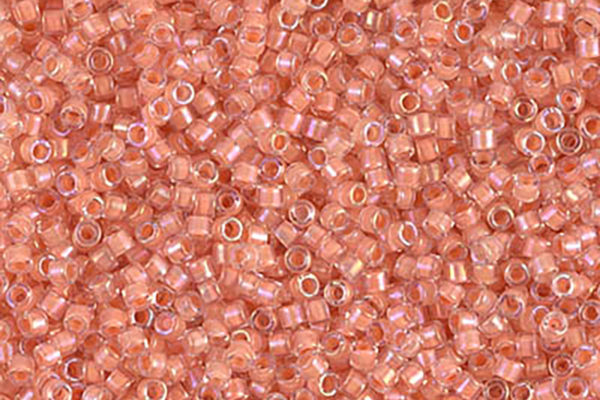 Lined Yellow Orange AB Delica Beads