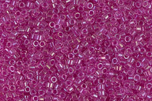 Lined Light Fuchsia AB Delica Beads