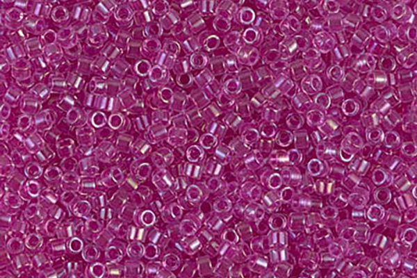 Lined Light Fuchsia AB Delica Beads