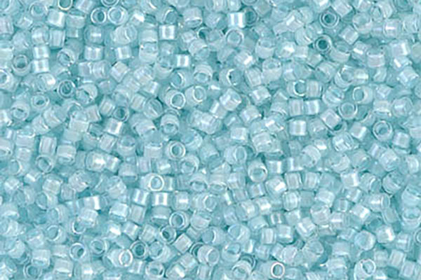 Aqua Mist Lined Crystal Luster Delica Beads