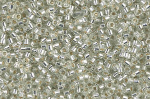 Silver Lined Pale Moss Green Delica Beads