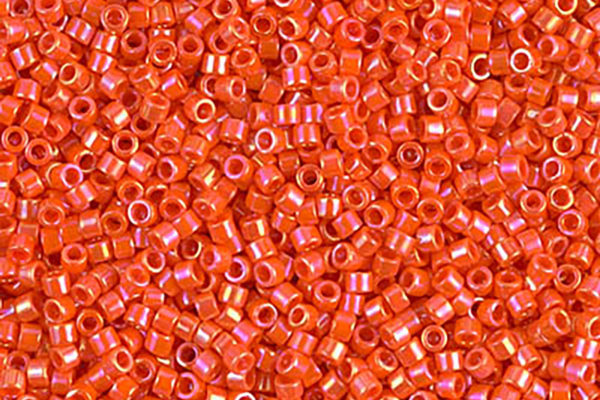 Opaque Orange AB Delica Beads