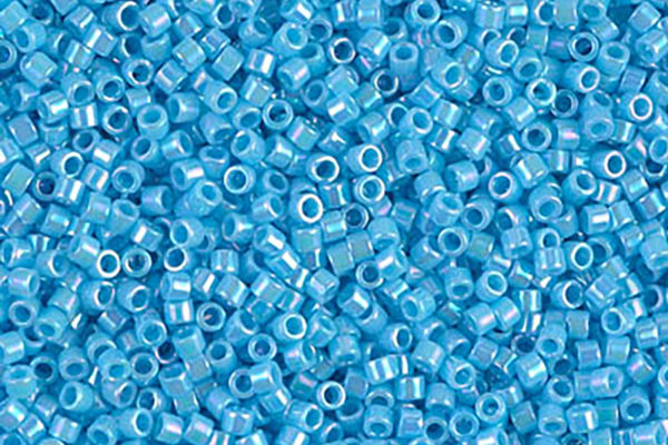 Opaque Light Blue AB Delica Beads