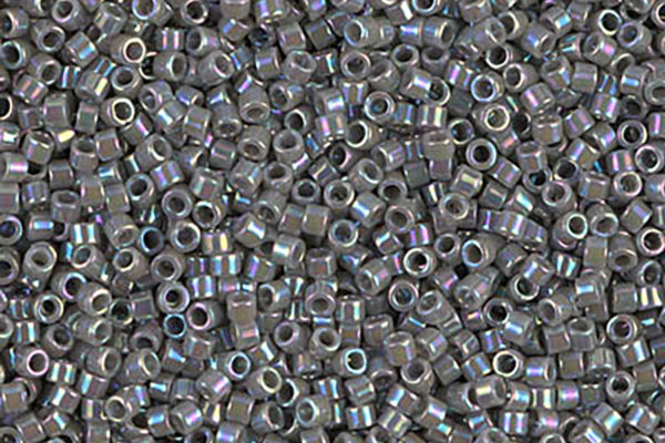 Opaque Grey AB Delica Beads