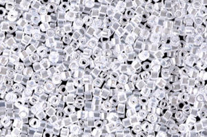 Lined Crystal White Luster Delica Beads