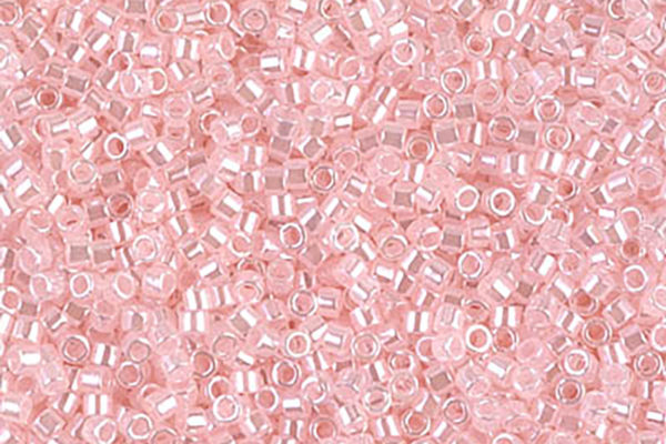 Lined Crystal Pale Salmon Delica Beads