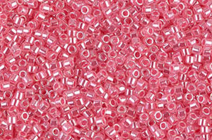 Lined Crystal Rose Luster Delica Beads