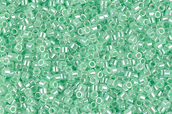 Lined Crystal Light Green Delica Beads