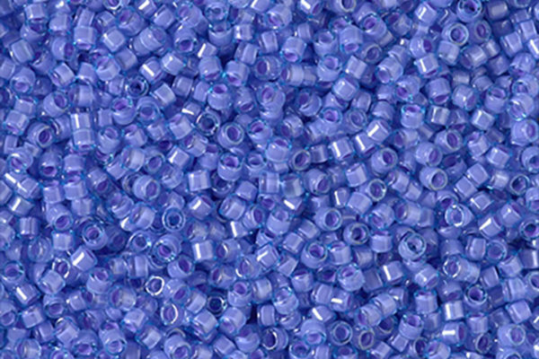 Fancy Lined Aqua Pink Delica Beads