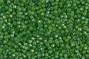 Lined Green Lime Delica Beads