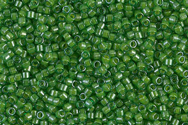 Lined Green Lime Delica Beads