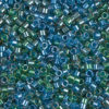 Lined Green Blue Mix Delica Beads