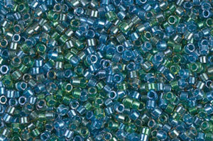 Lined Green Blue Mix Delica Beads