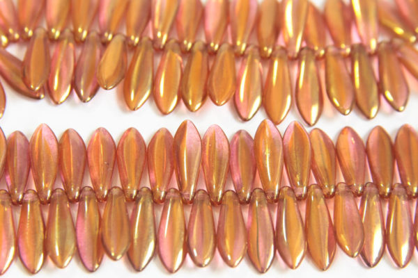 Golden Rose Czech Glass Daggers