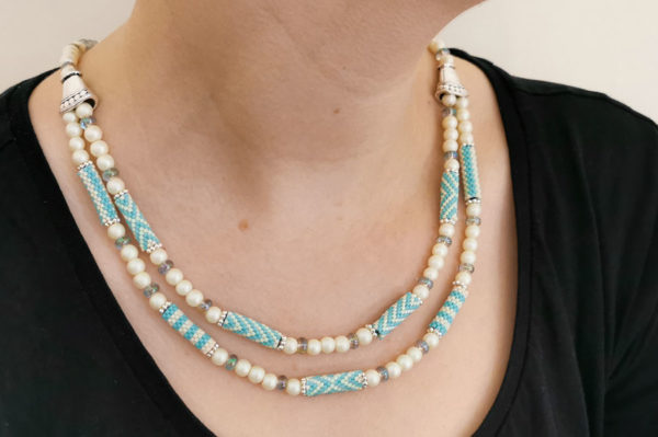 Tahiti Turquoise Florentine Peyote Tube Necklace Kit