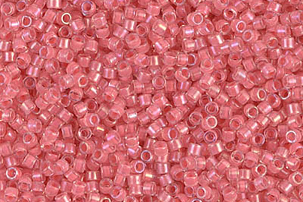 Lined Rose Pink AB Delica Beads