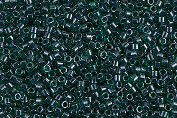 Lined Green Teal Luster Delica Beads