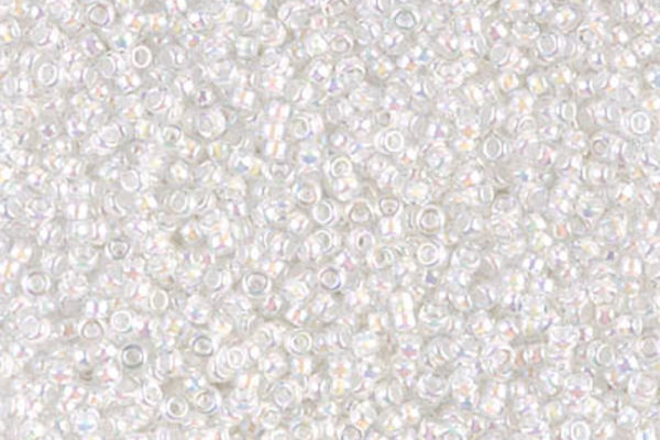 White Lined Crystal AB Miyuki 15/0 Seed Beads