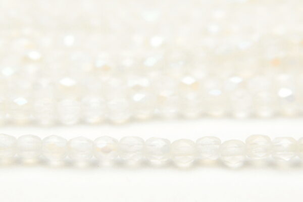 3mm Frosted Crystal Clear AB Firepolished Czech Glass