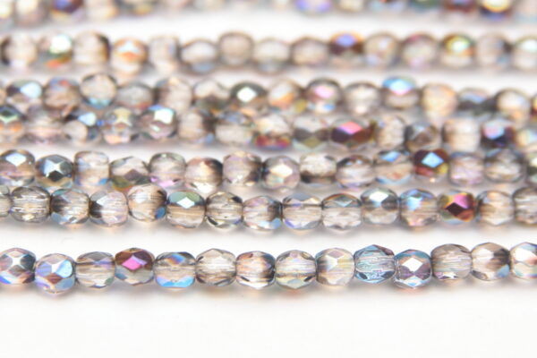 3mm Black Diamond Rainbow AB Firepolished Czech Glass