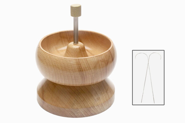 Large 4in Wooden Bead Spinner and Needles