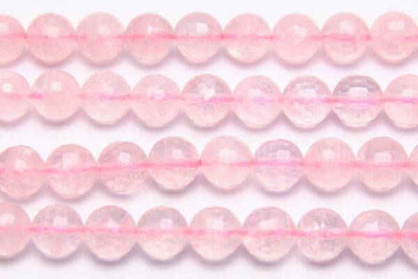 Rose Quartz 10mm Facetted Round Semi Precious Gemstones
