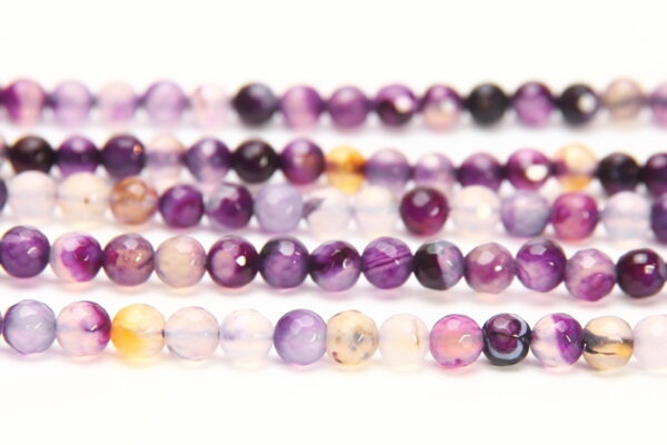 Purple Cracked Agate 6mm Facetted Round Semi Precious Gemstones