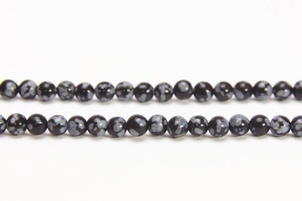 Snowflake Obsidian 4mm Round Semi Precious Gemstones