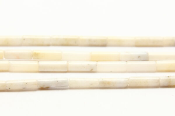 White Jasper 5x15mm Tube Semi Precious Gemstones