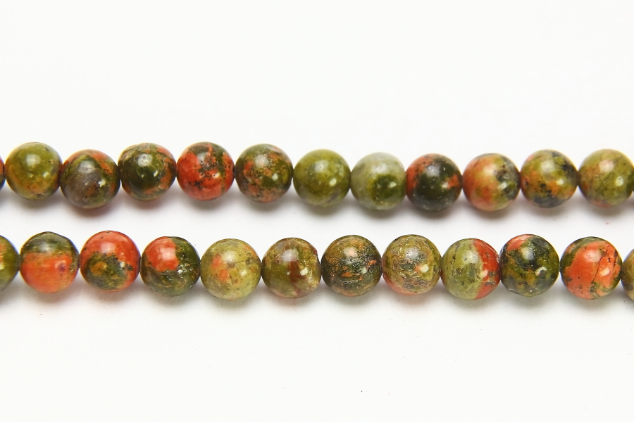 Unakite 8mm Round Semi Precious Gemstones