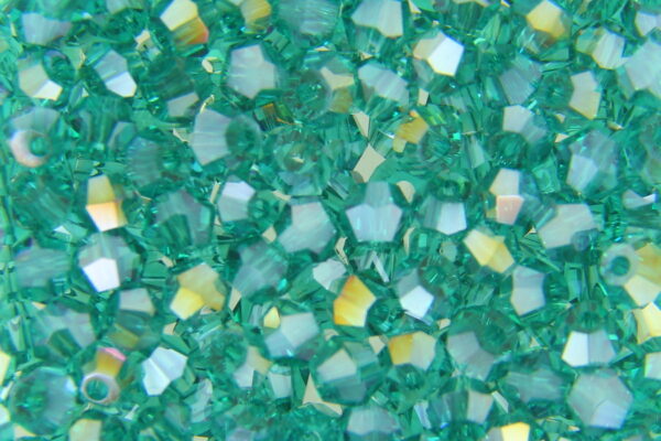 3mm Emerald AB Aurora Precision Bicones