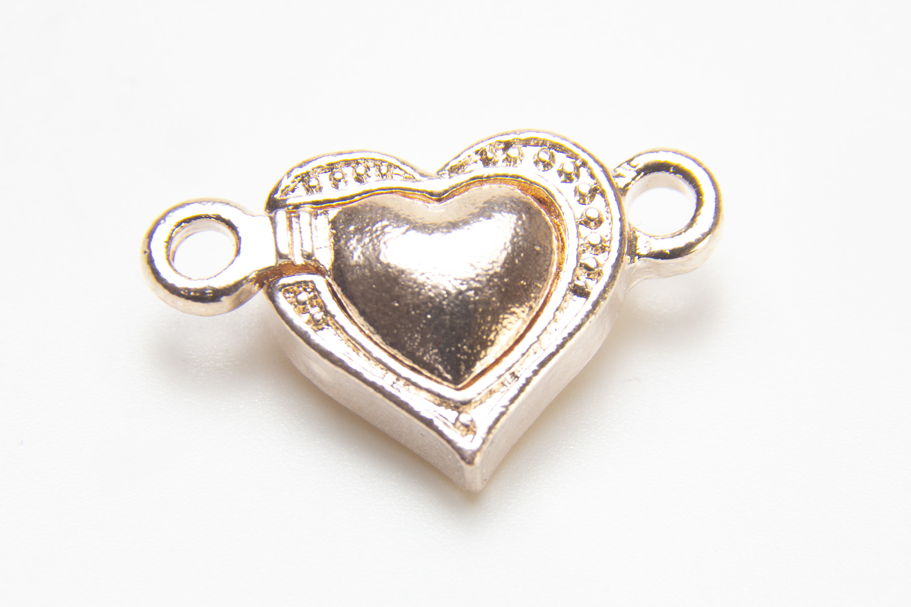20x12mm Rose Gold Magnetic Heart Clasp Bead Spider