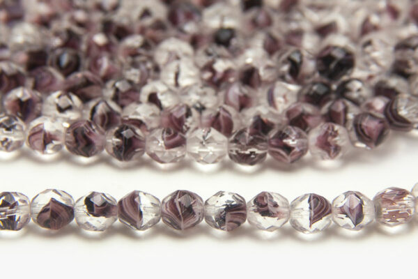 8mm Violet Crystal Hurricane Fire Polished Czech Glass