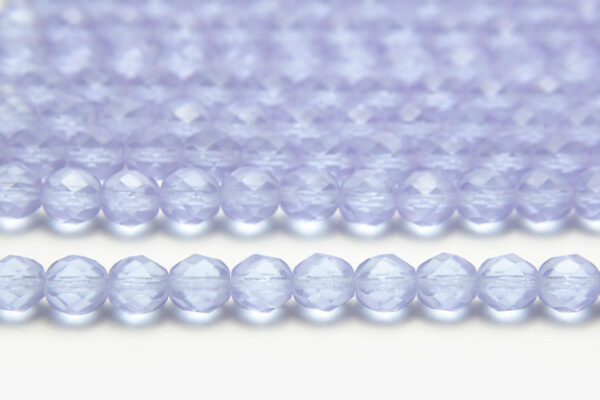 8mm Lilac Frosted Fire Polished Czech Glass