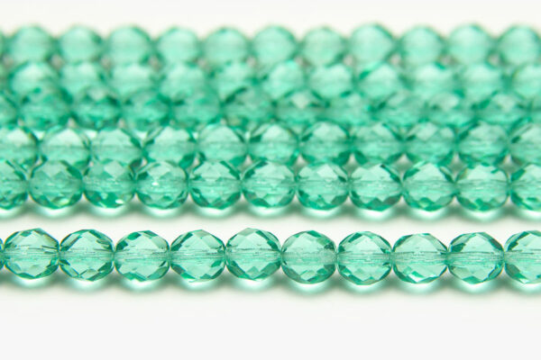 8mm Seafoam Green Transparent Crystal Fire Polished Czech Glass